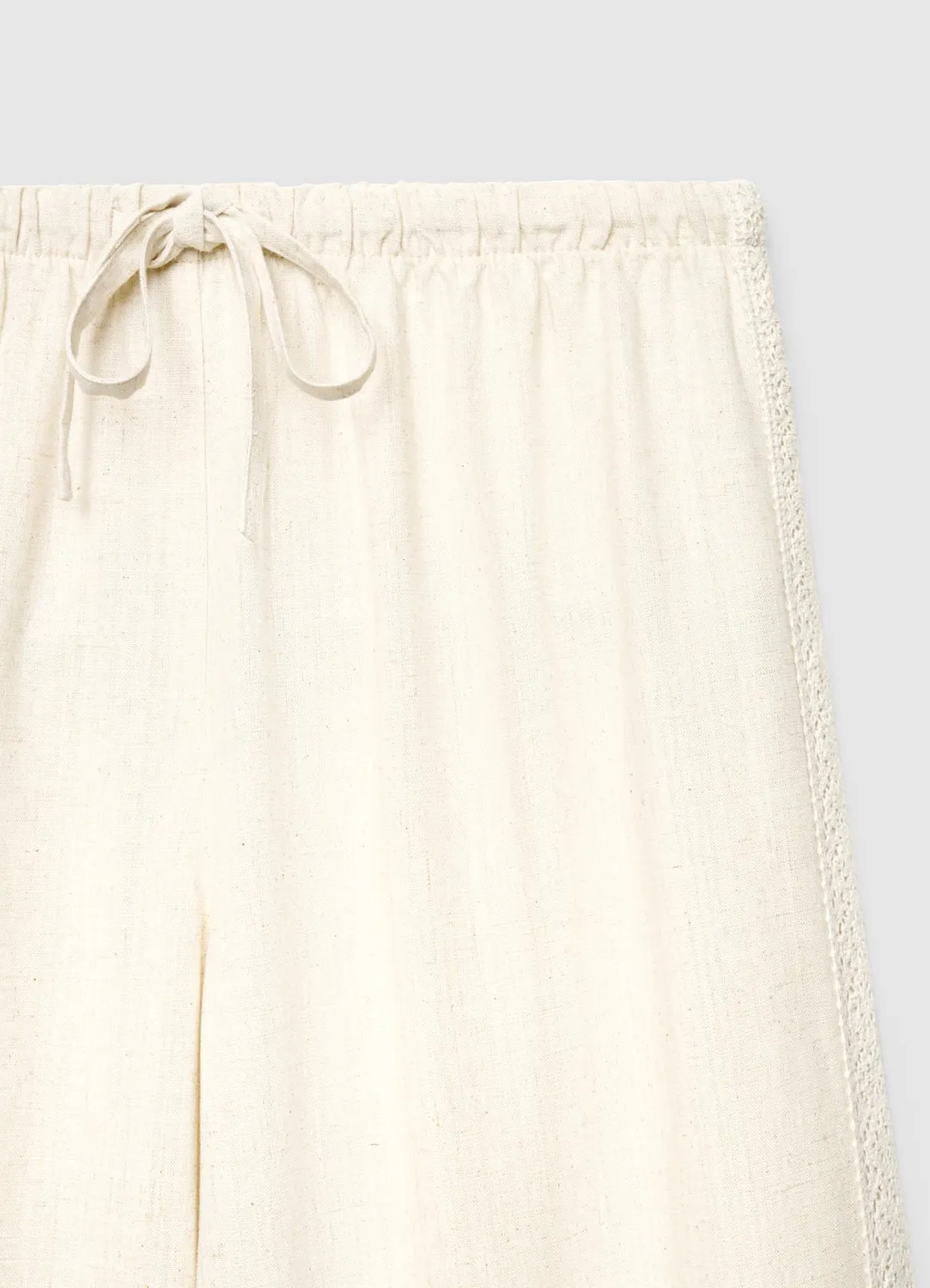 Calliope pantalon wide leg cordon macramé pantalon large bohème