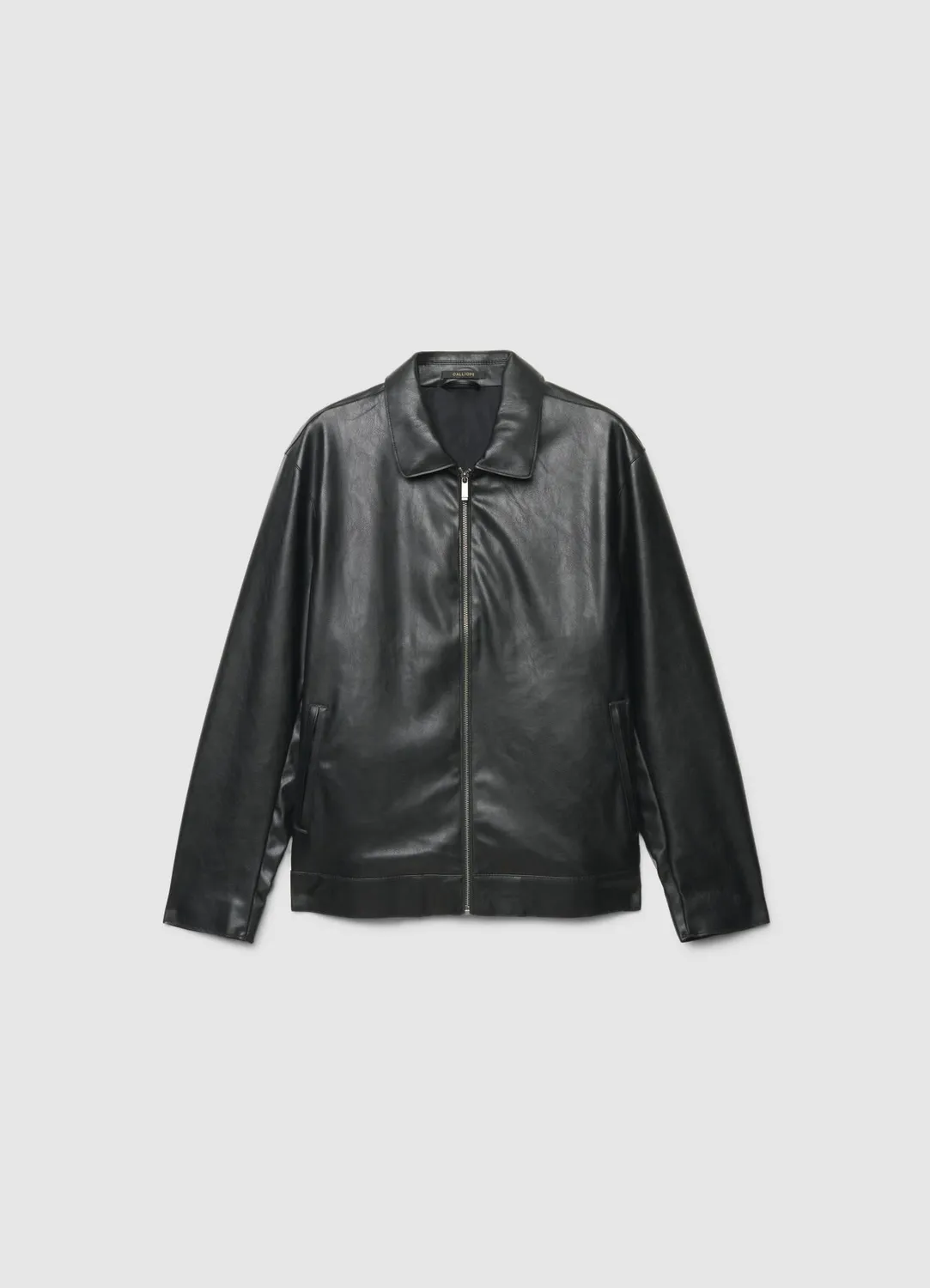 Calliope veste simili cuir homme zip col chemise