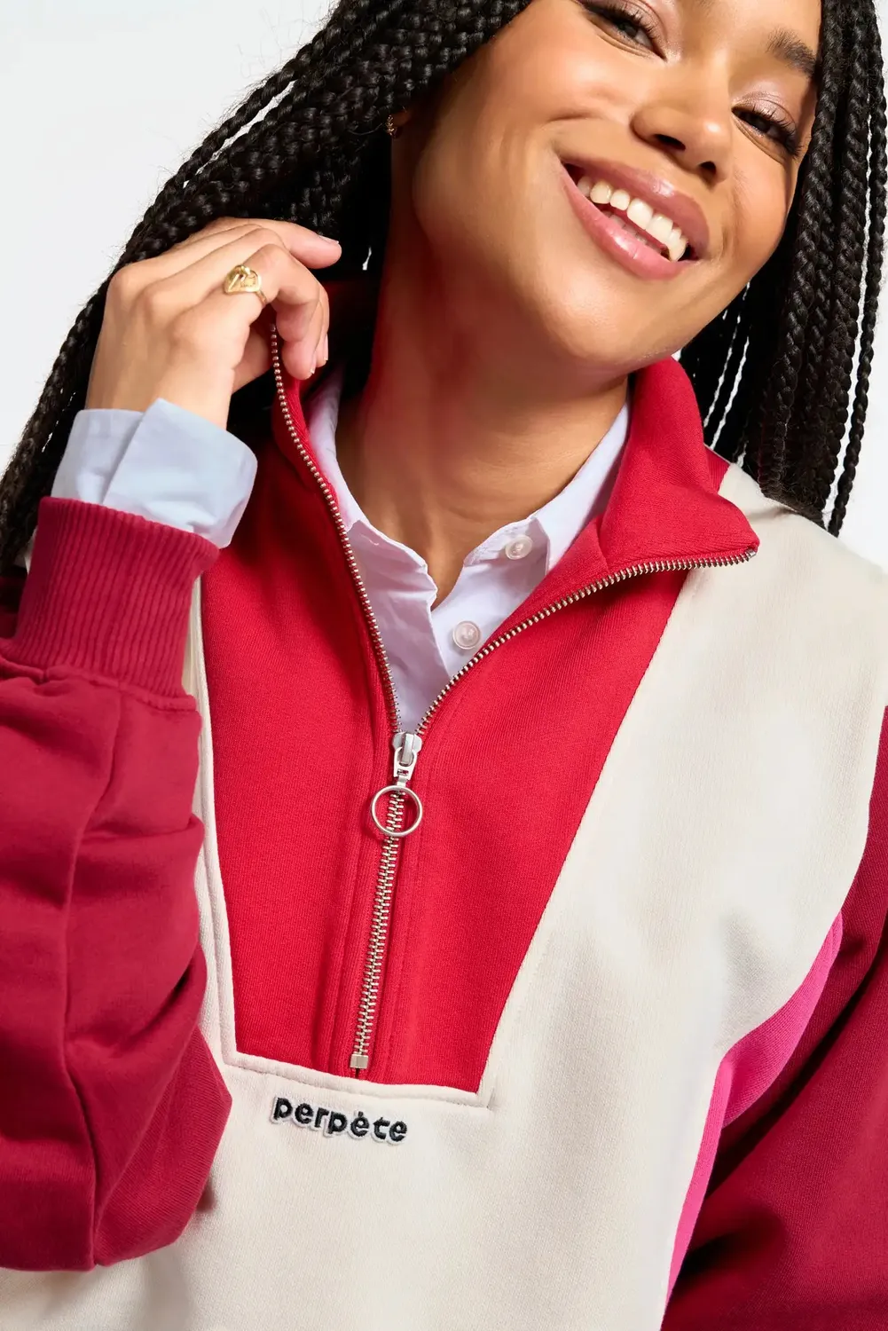 Perpète Emma rouge sweat coton bio ample