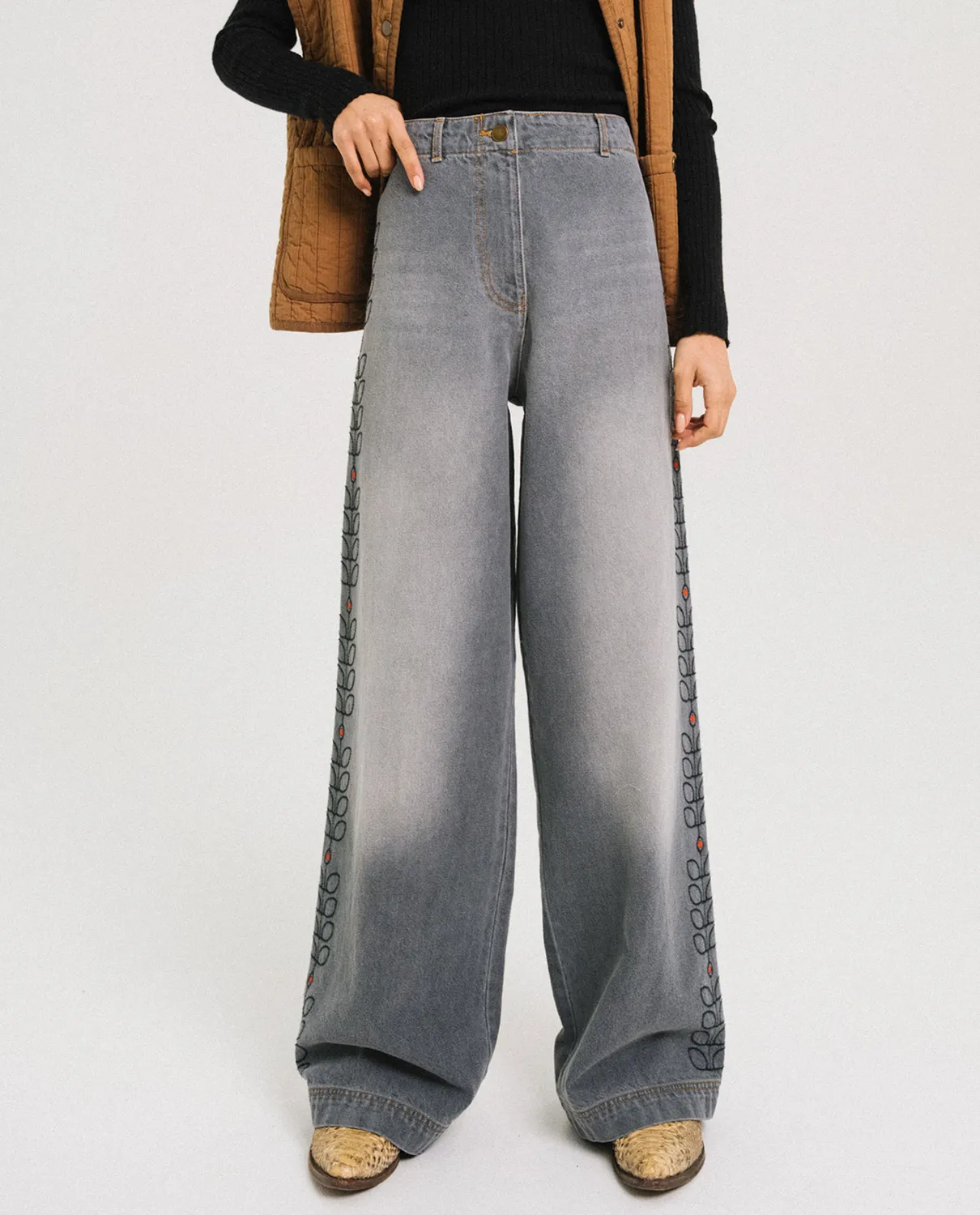 Tinsels Edel Black Wave jean large coton noir