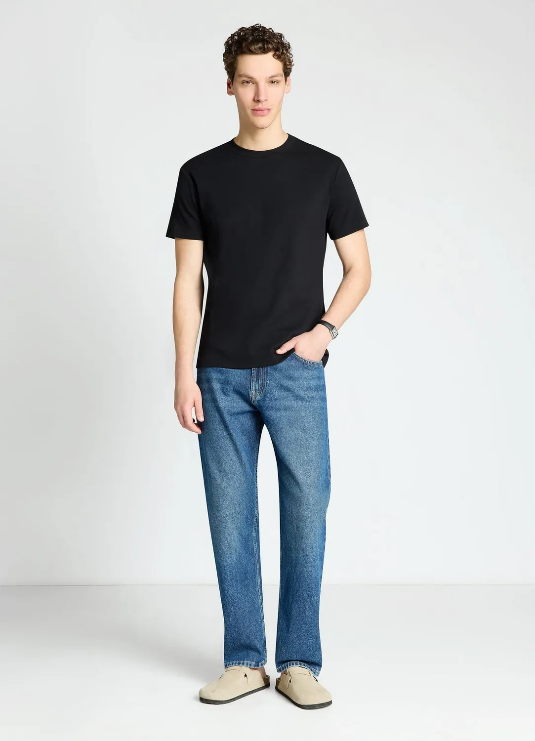 Calliope t-shirt col rond côtelé homme