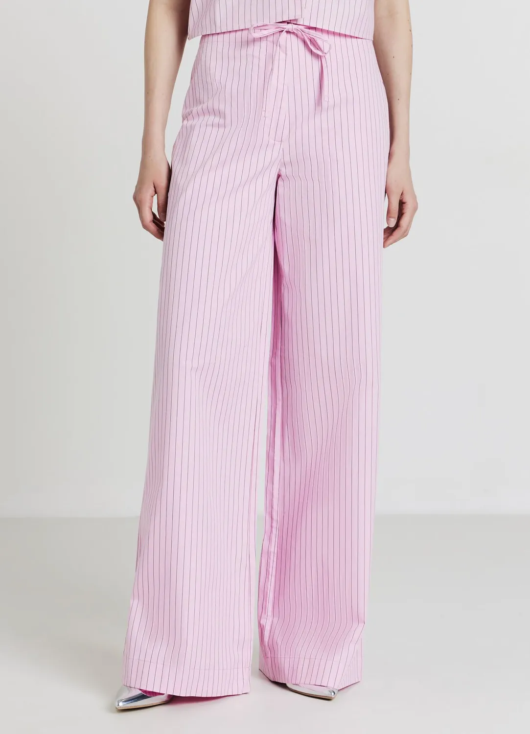 Calliope Pantalon palazzo rayé femme coton