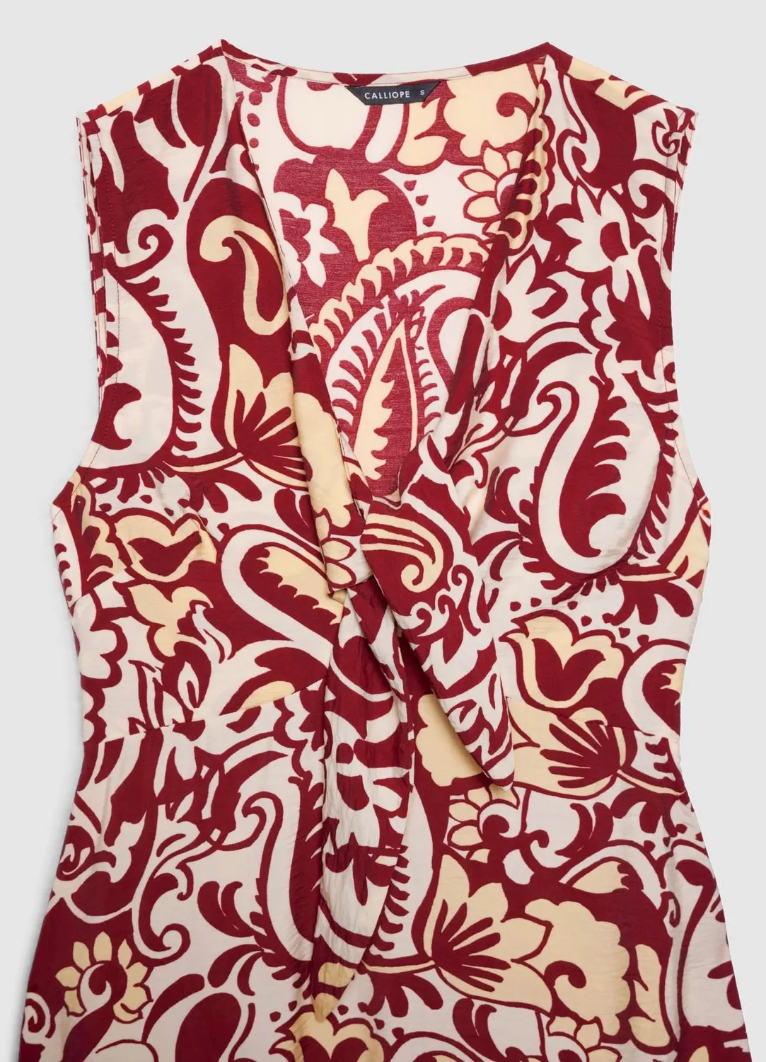 Calliope robe longue évasée nœud imprimé femme
