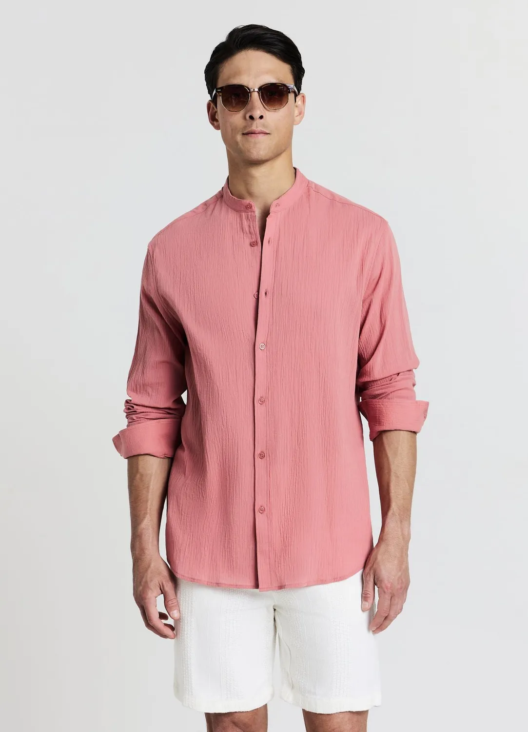 Calliope chemise homme col coréen coton