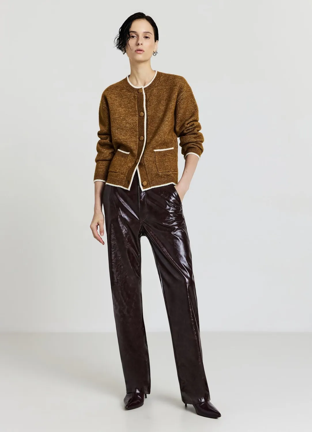 Calliope cardigan col rond femme boutonné poches