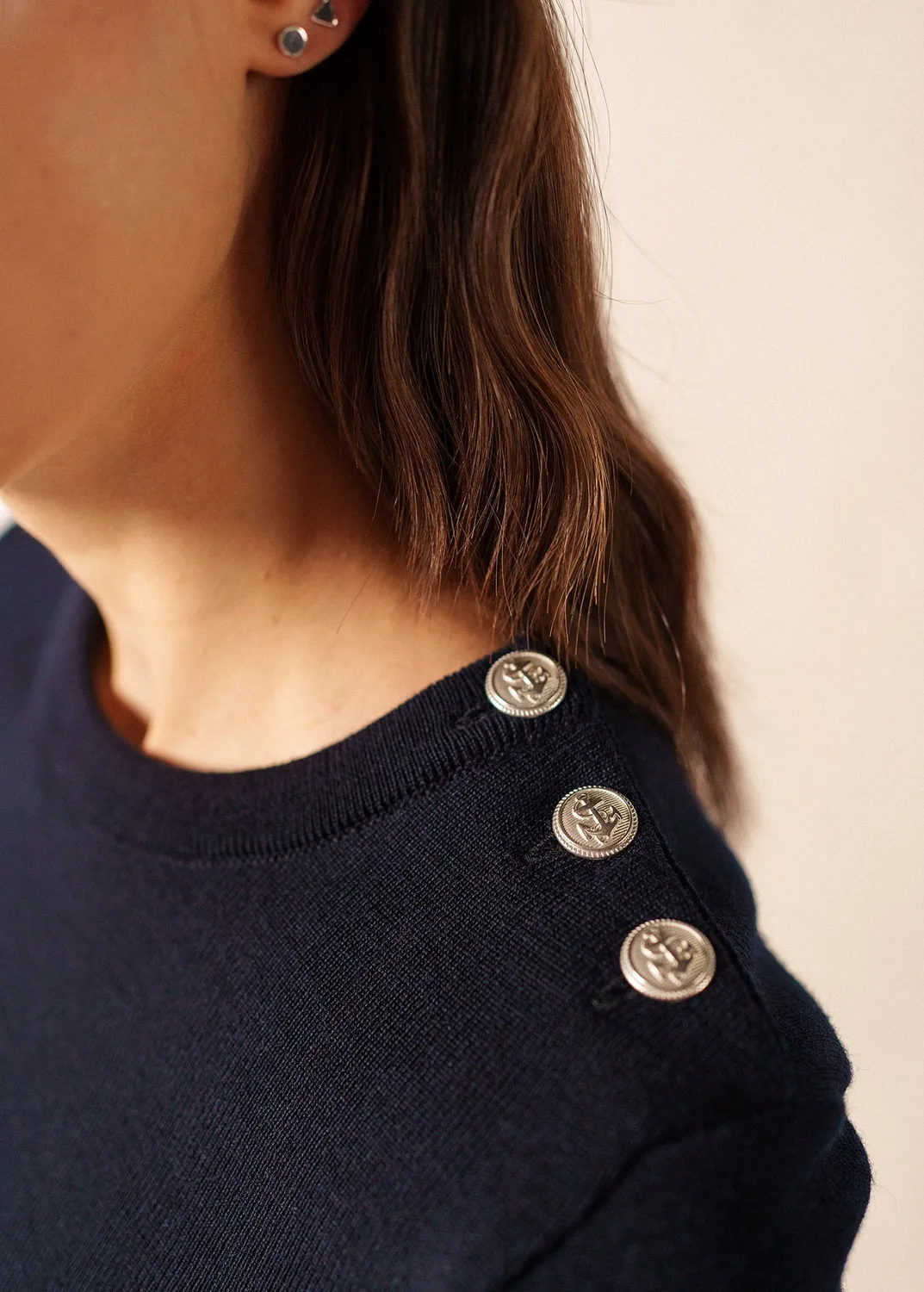 Saint James Marée pull marin navy laine