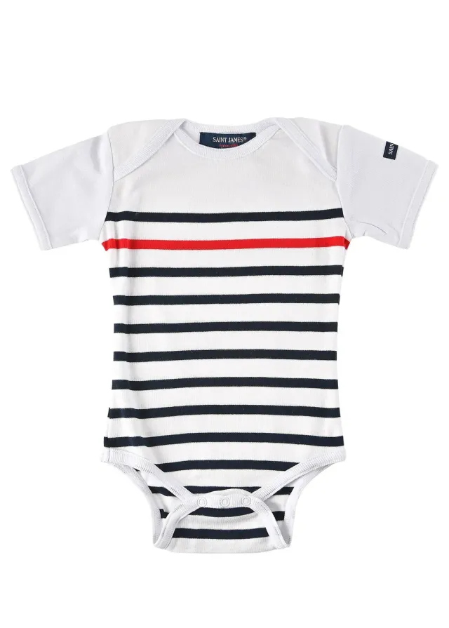 Saint James Naval coffret body bébé blanc/marine/tulipe