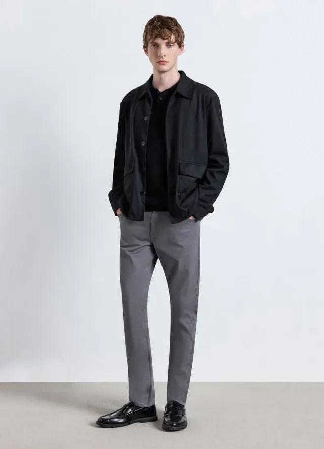 Calliope Pantalon 5 Poches Homme Drill Uni Coupe Droite