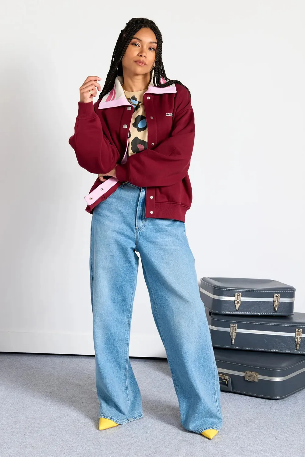 Perpète veste Sarah bordeaux molleton coton bio