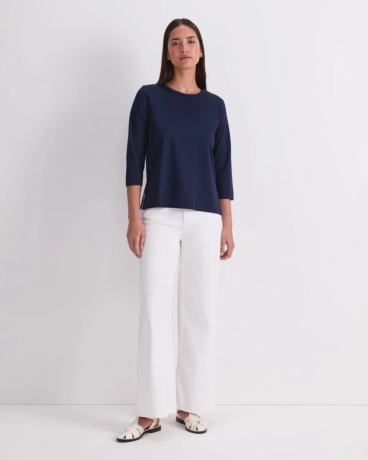 Sportscraft Mercerised Cotton T-shirt manches 3/4 coton