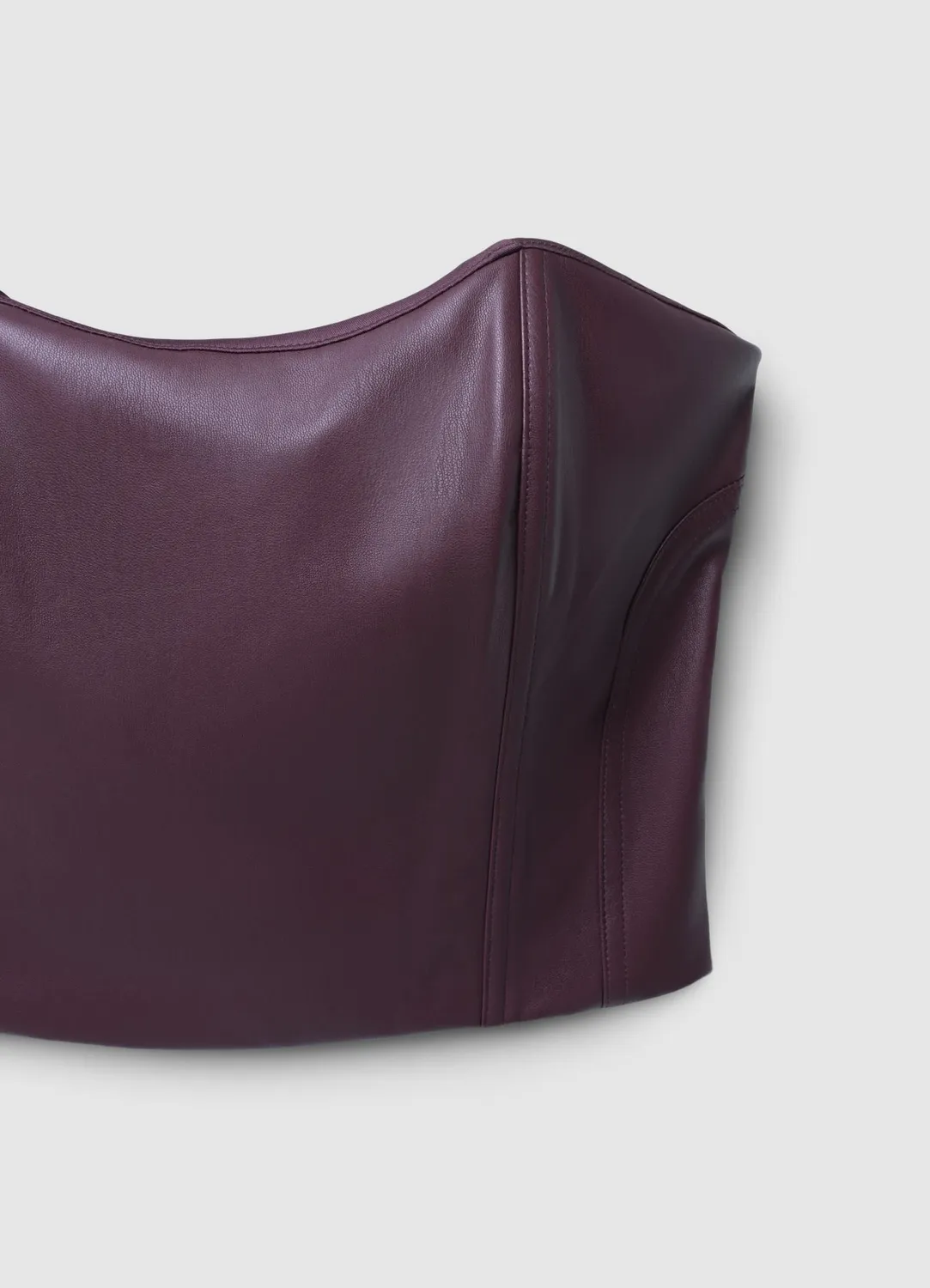 Calliope top bralette simili cuir col cœur