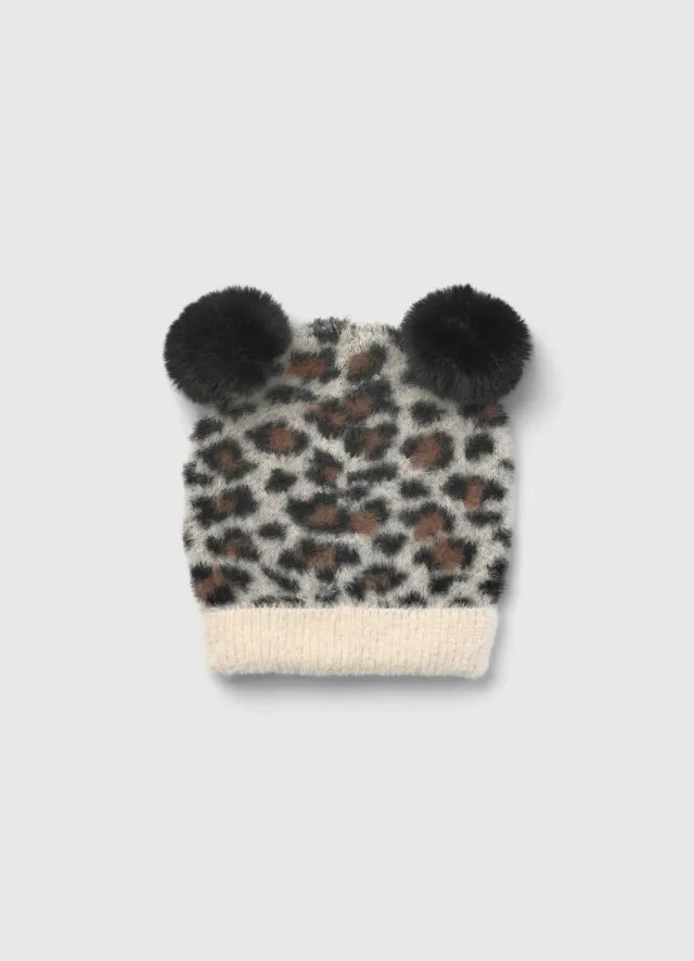 Calliope Bonnet animalier fille M pompons