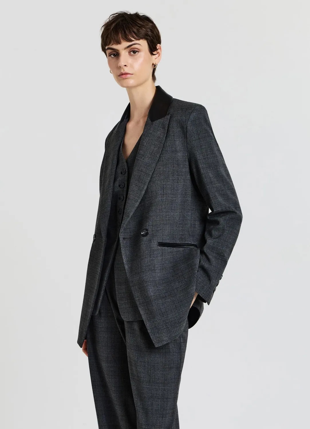 Calliope blazer double-boutonné prince-de-galles femme