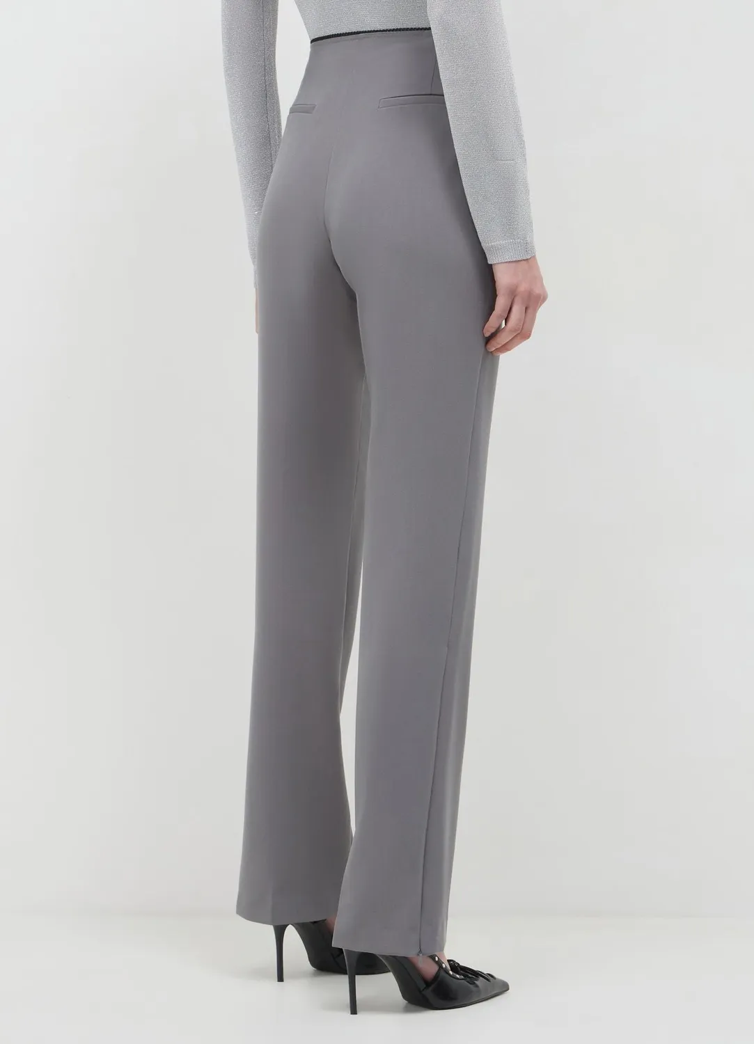 Calliope pantalon slim dentelle femme zip latéral