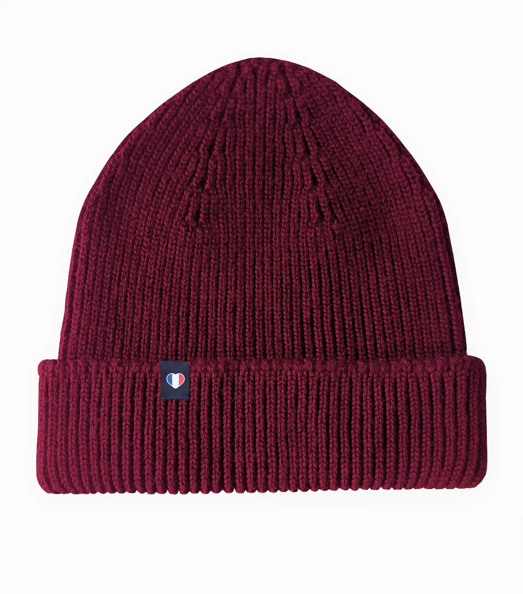 Cocorico Bonnet Bordeaux bonnet laine mérinos