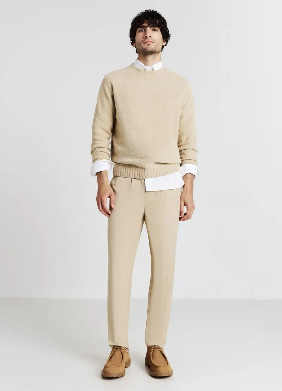 Calliope pull chenille homme col rond manches longues