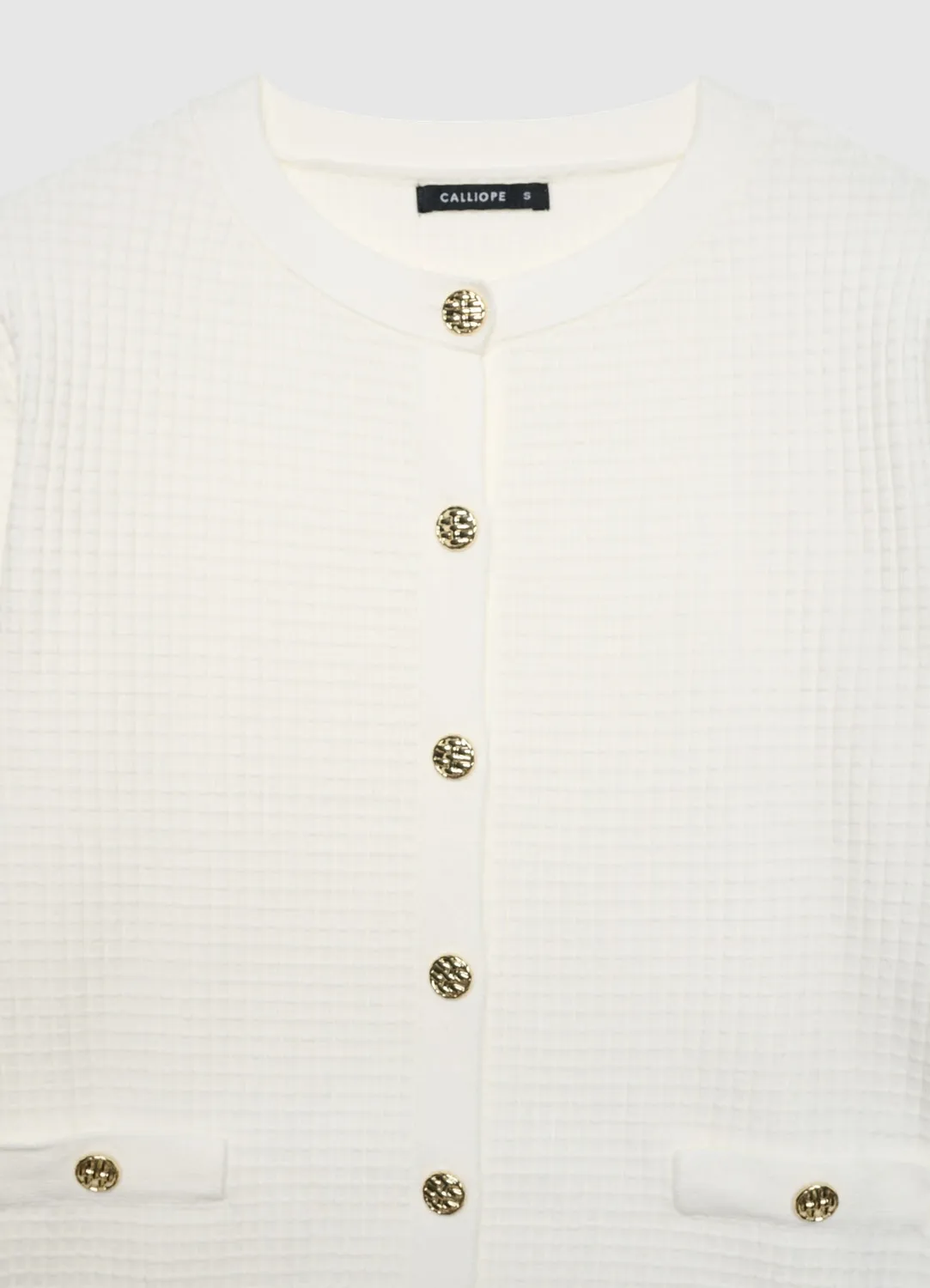 Calliope cardigan nid d'abeille boutons bijou femme