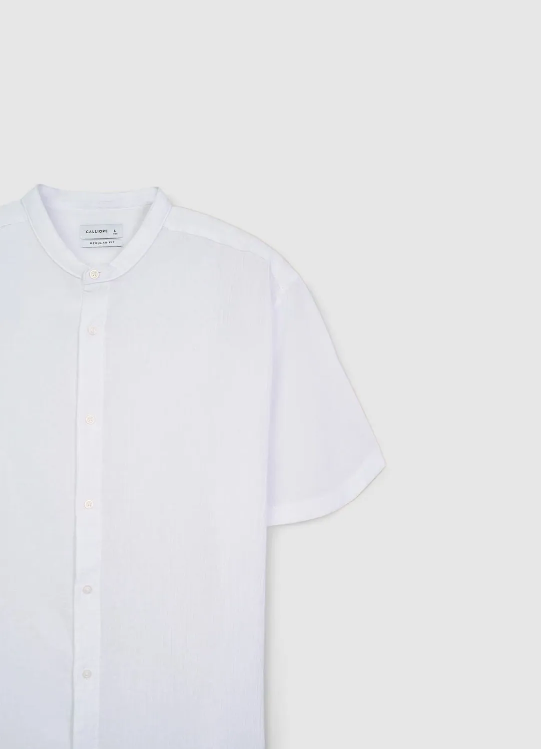 Calliope chemise col coréen homme manches courtes coton