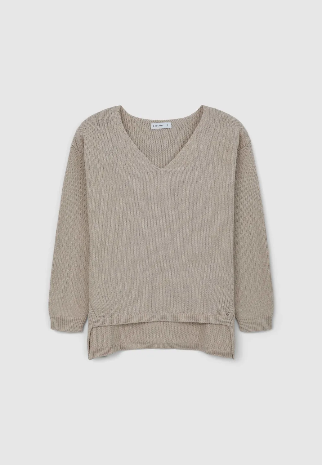 Calliope pull col V coton femme manches longues