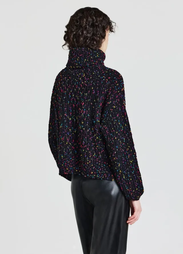 Calliope pull femme col roulé maille fantaisie