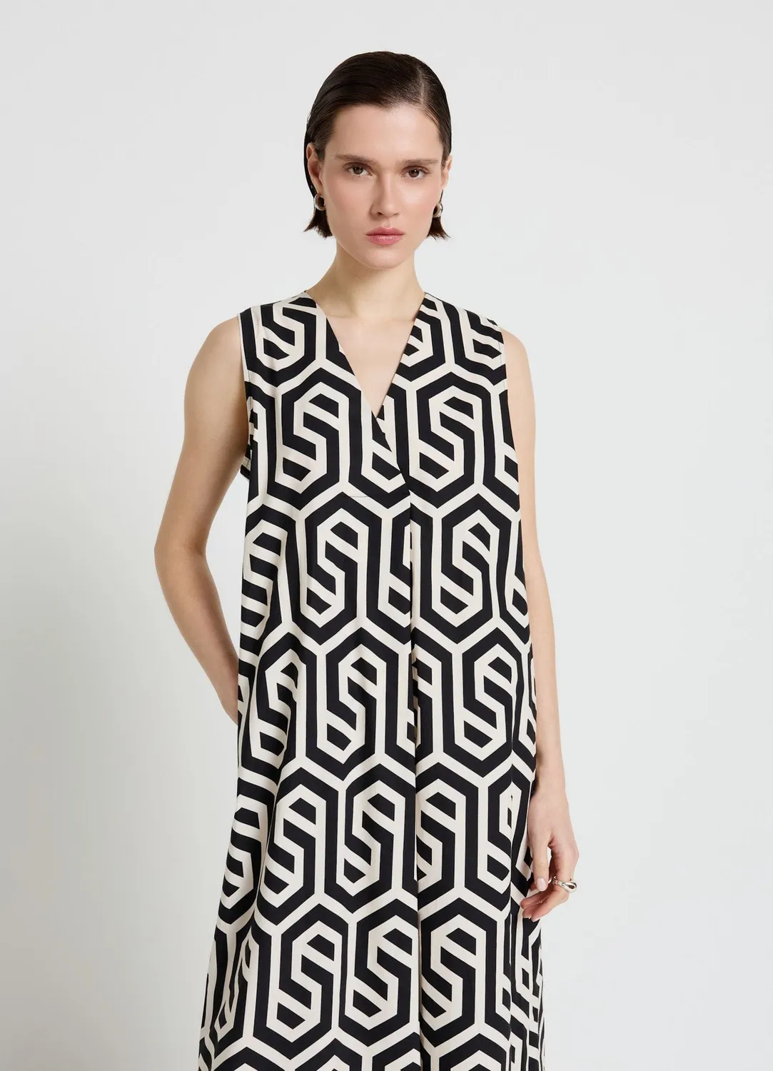 Calliope Robe longue sans manches femme imprimé géométrique