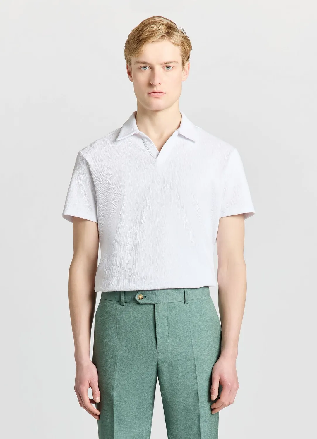 Calliope polo derby homme coton gaufré