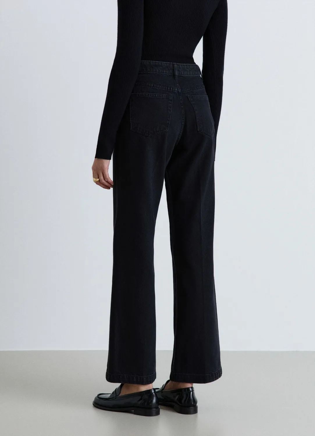 Calliope jean palazzo taille haute boutons femme 42