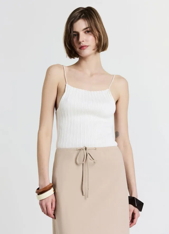 Calliope top maille bretelles fines femme uni