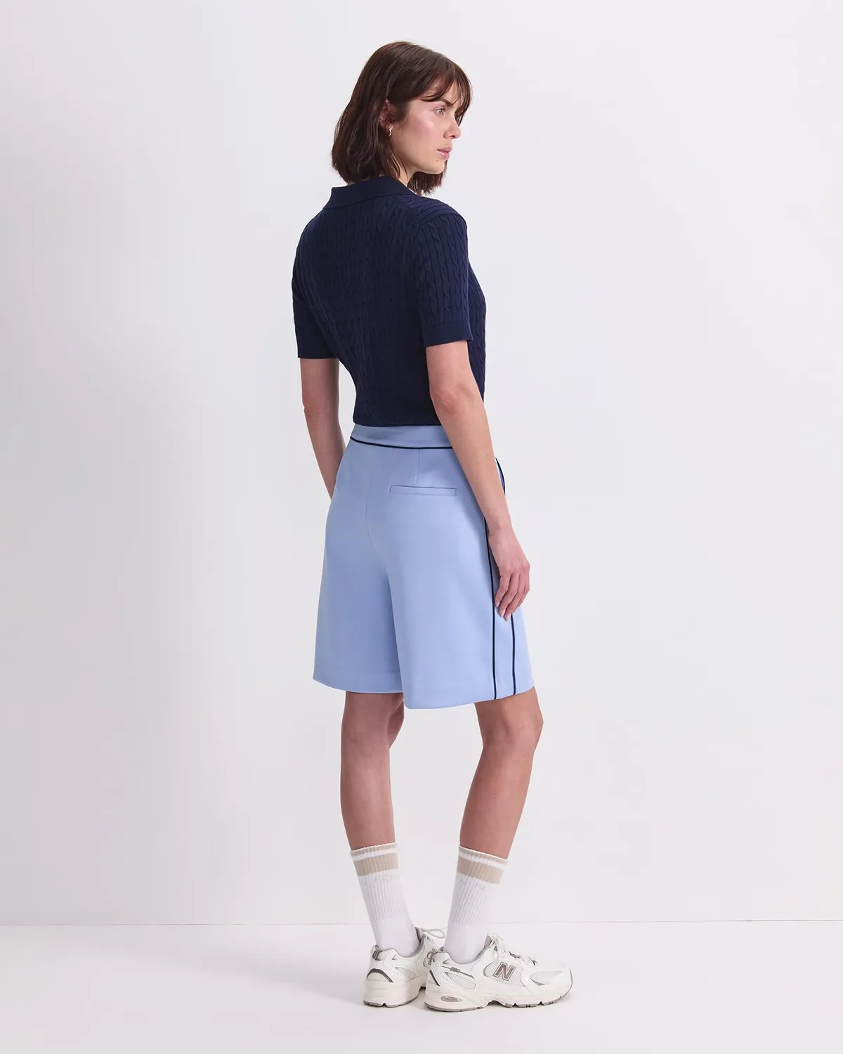 Sportscraft Lina short femme ponte coton passepoil