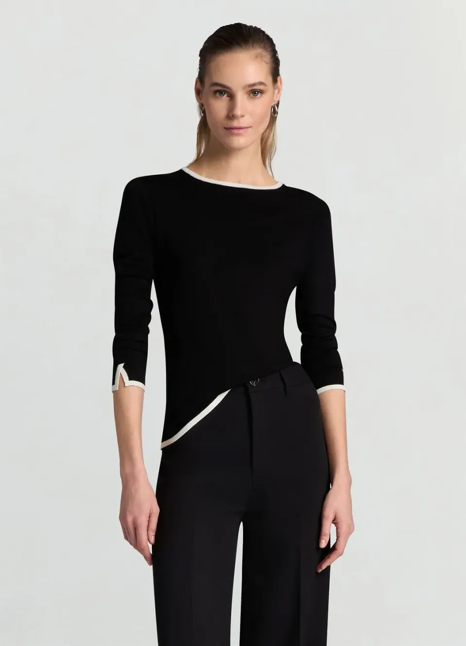 Calliope Profils pull col rond contraste femme