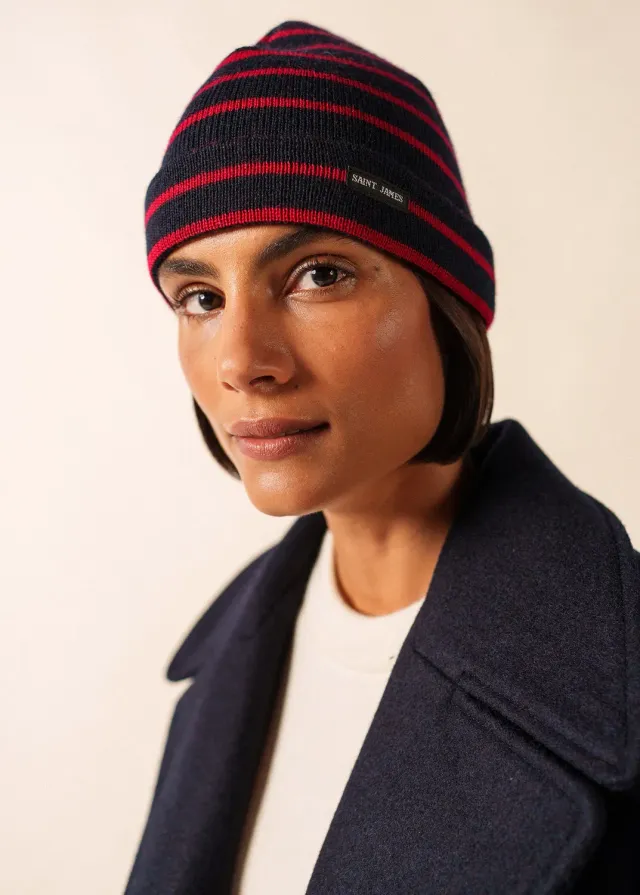 Saint James Bonnet de quart bonnet navy/medoc pure laine