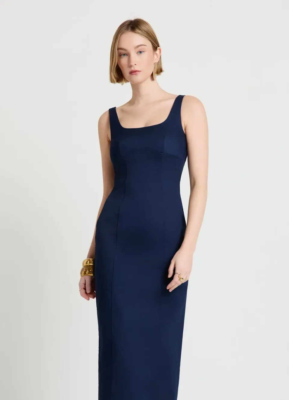 Calliope Atelier robe fourreau femme col carré