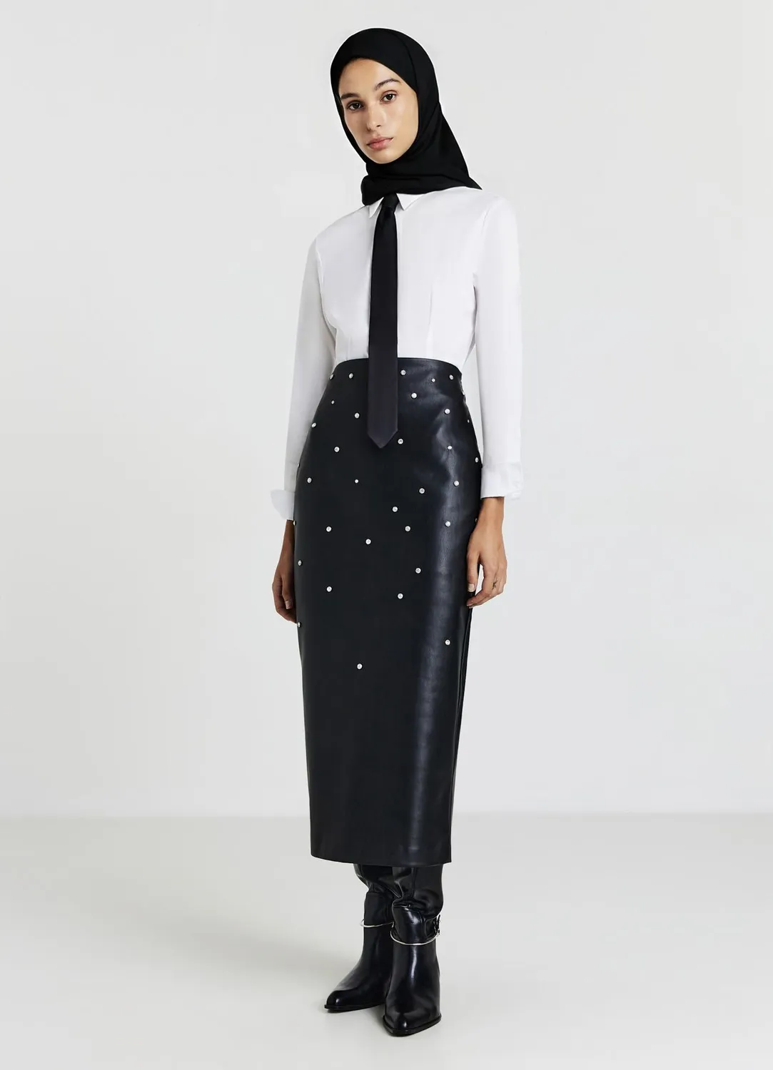 Calliope jupe midi femme strass fente dos
