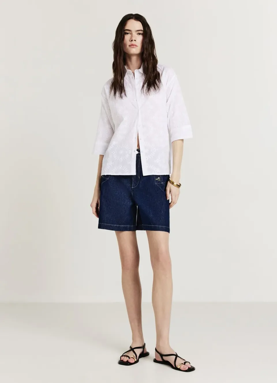 Calliope chemise sangallo broderie chemise oversize femme