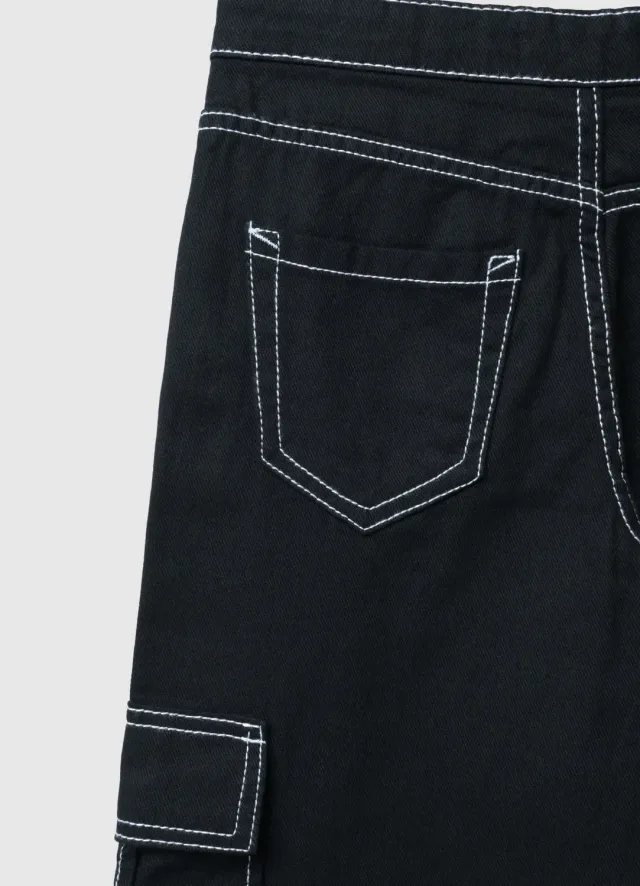 Calliope Cargo Pantalon Fille Wide Leg Poches