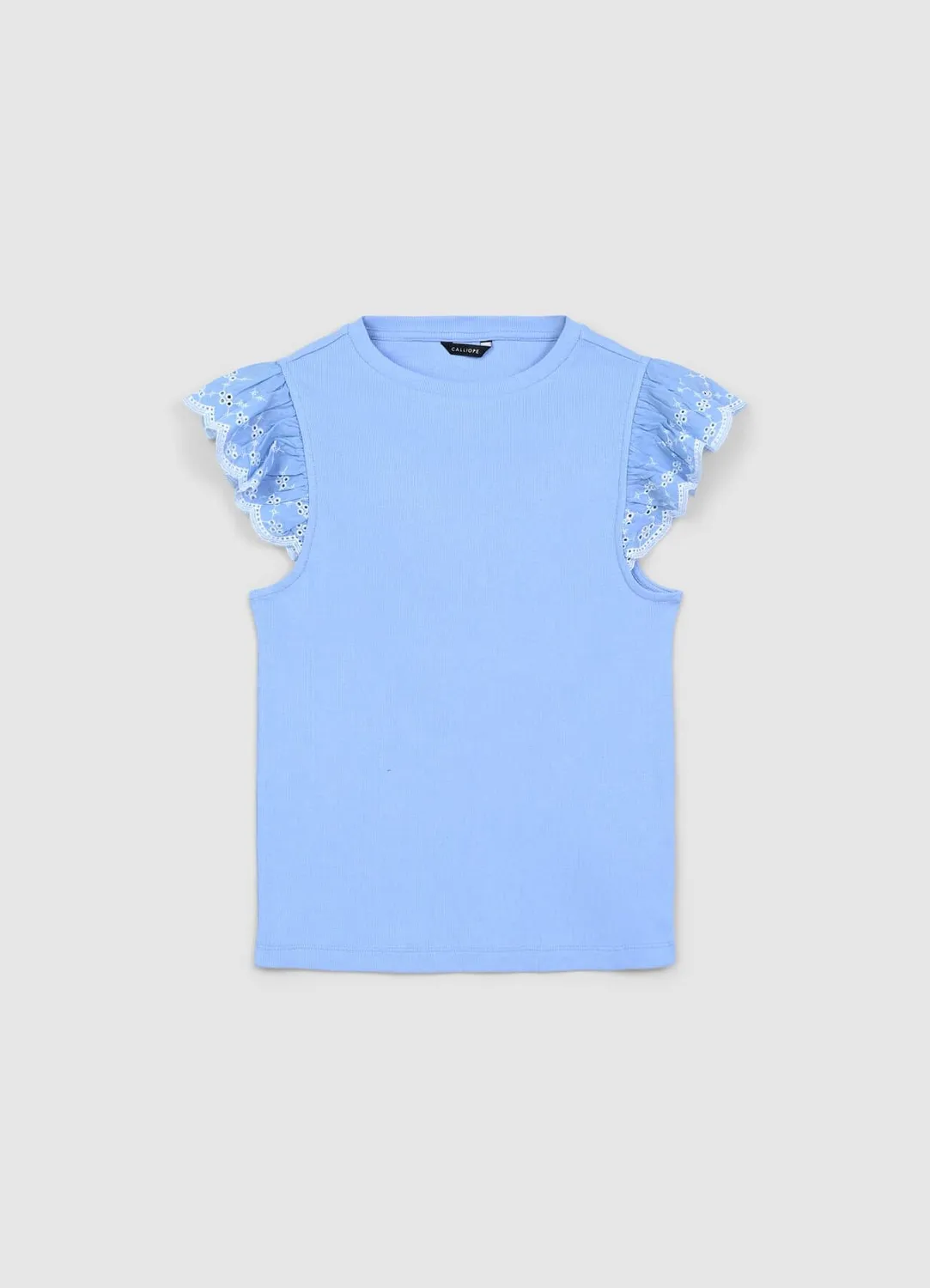 Calliope t-shirt côtelé volant femme coton