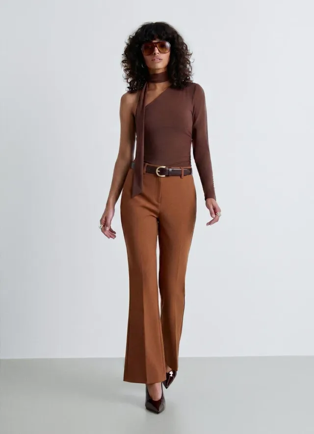 Calliope pantalon flare femme ceinture taille moyenne