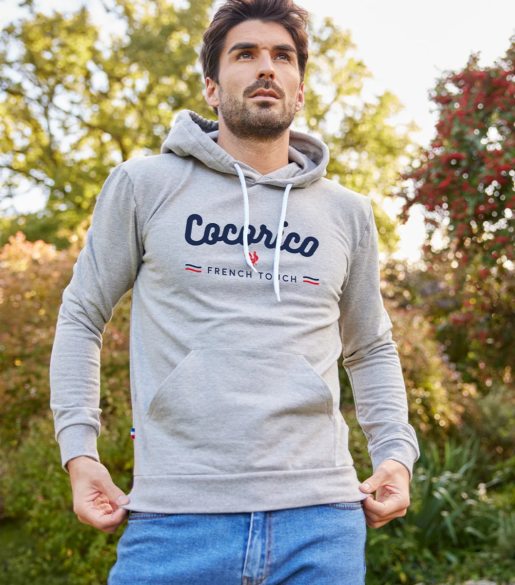 Cocorico French Touch sweat à capuche homme gris coton