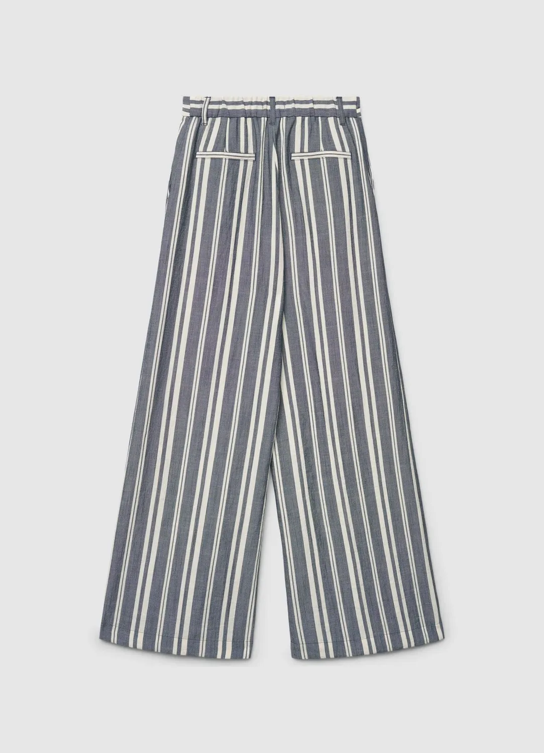 Calliope Pantalon Palazzo Rayé Femme Taille Haute