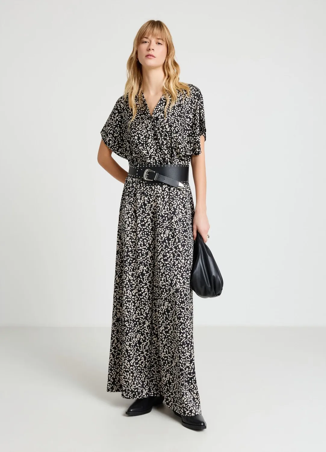 Calliope Blouse crop satinée femme motif manches kimono