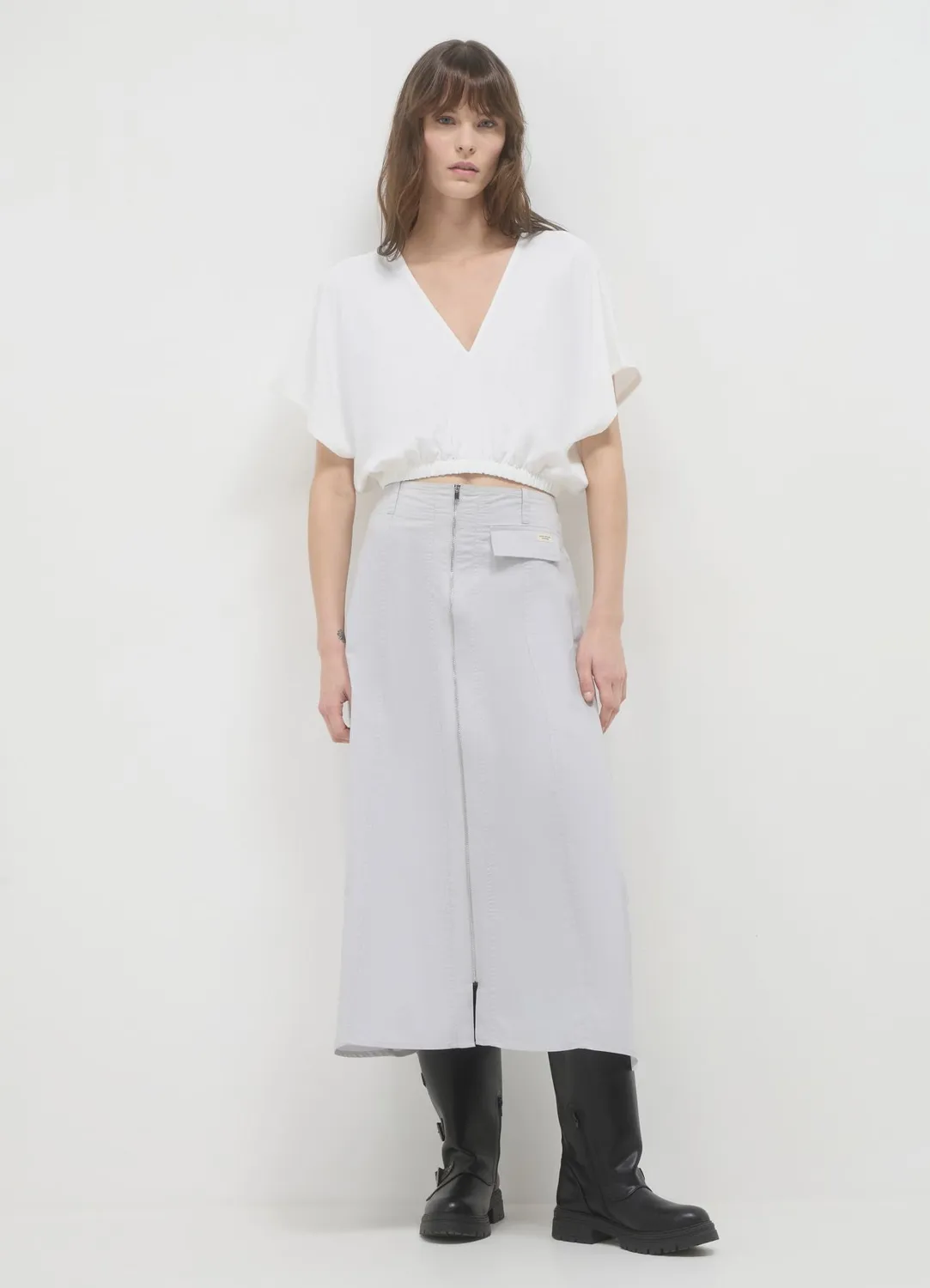 Calliope Blusa V blouse femme manches courtes