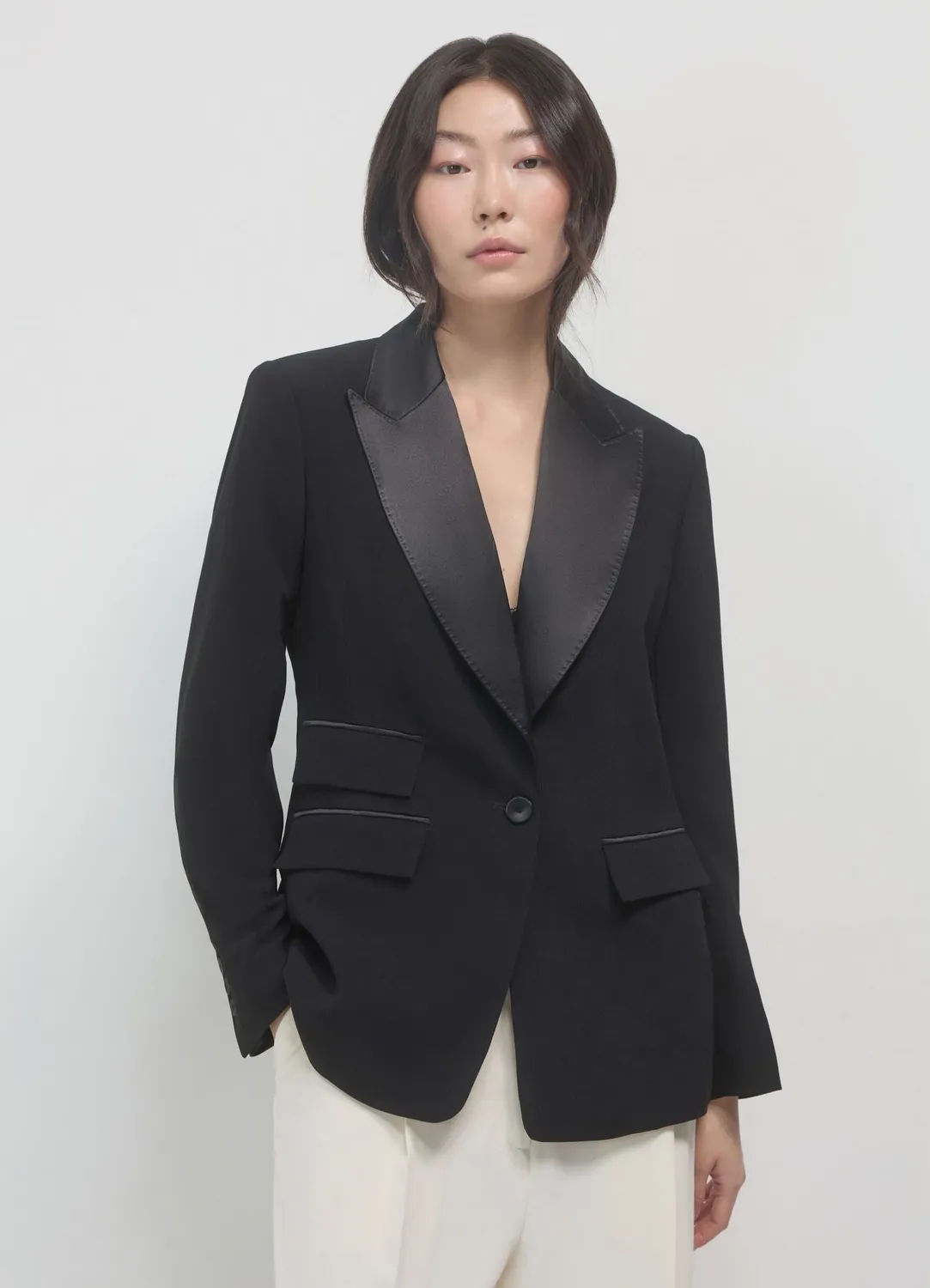 Calliope Veste Slim Revers Satiné Veste Femme