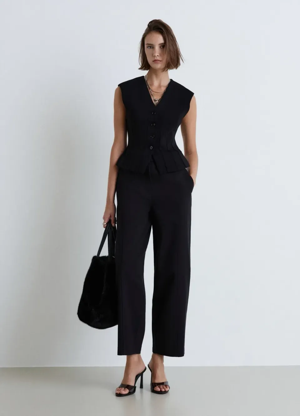 Calliope pantalon balloon taille haute uni femme