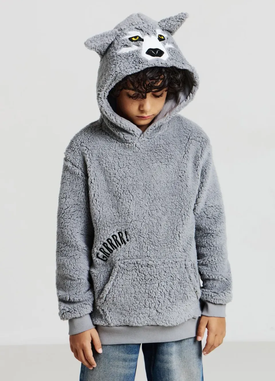 Calliope sweat capuche loup garçon fourrure