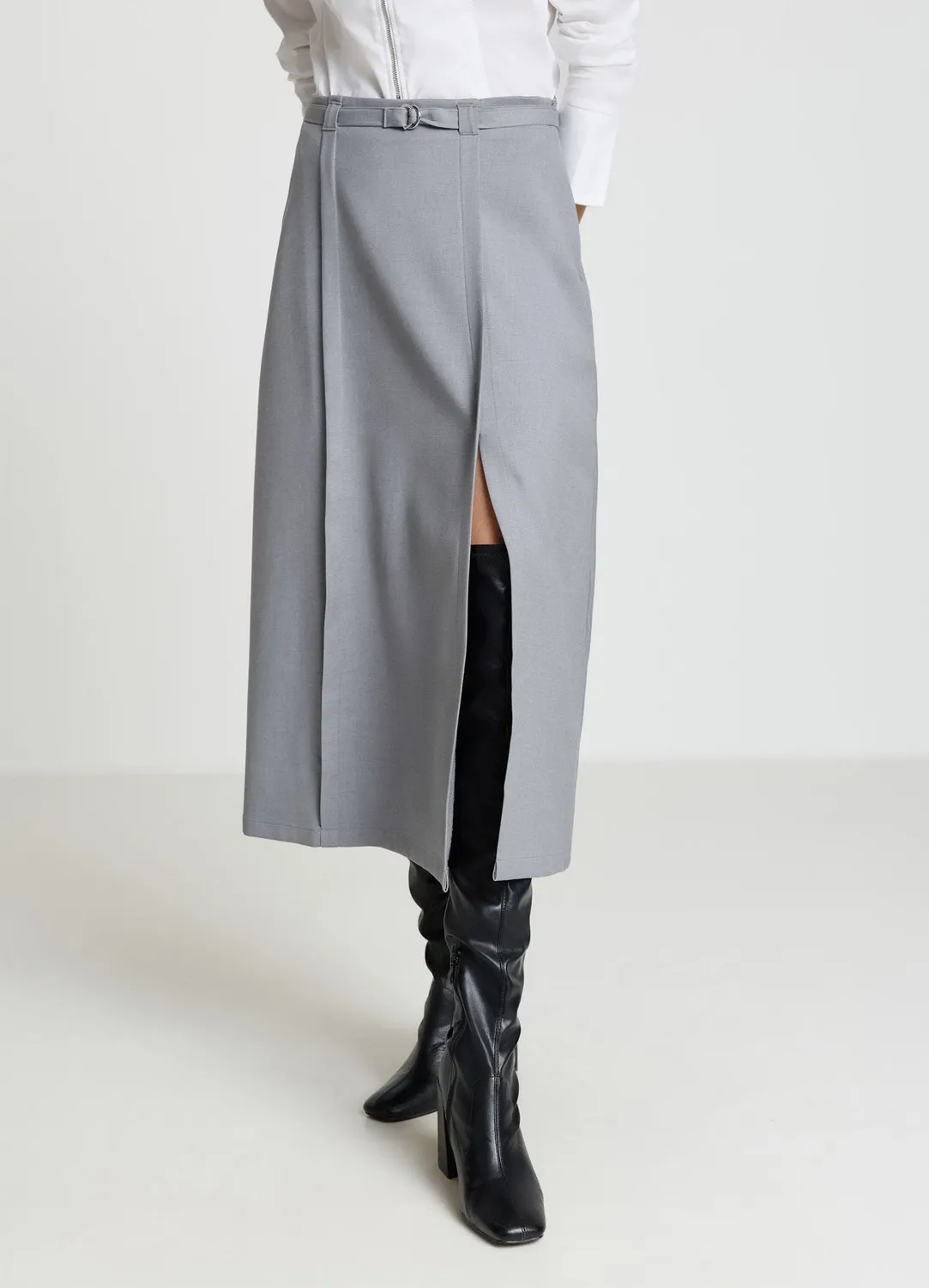 Calliope Jupe portefeuille femme fente ceinture