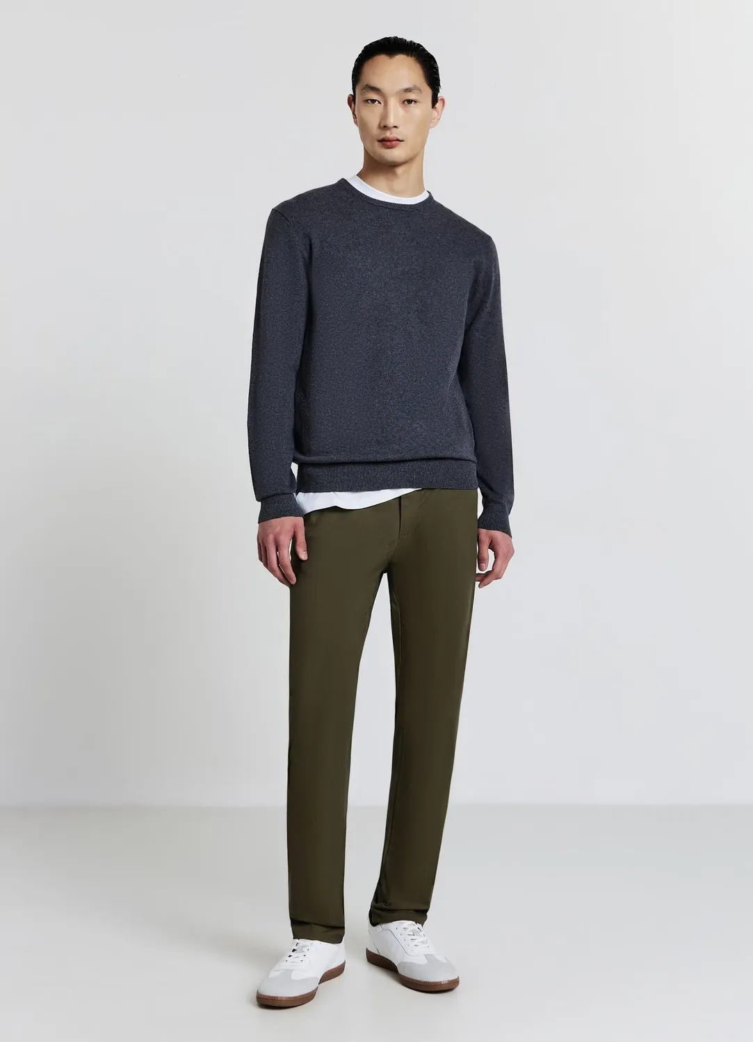 Calliope Pull Col Rond Uni Homme Coton Manches Longues