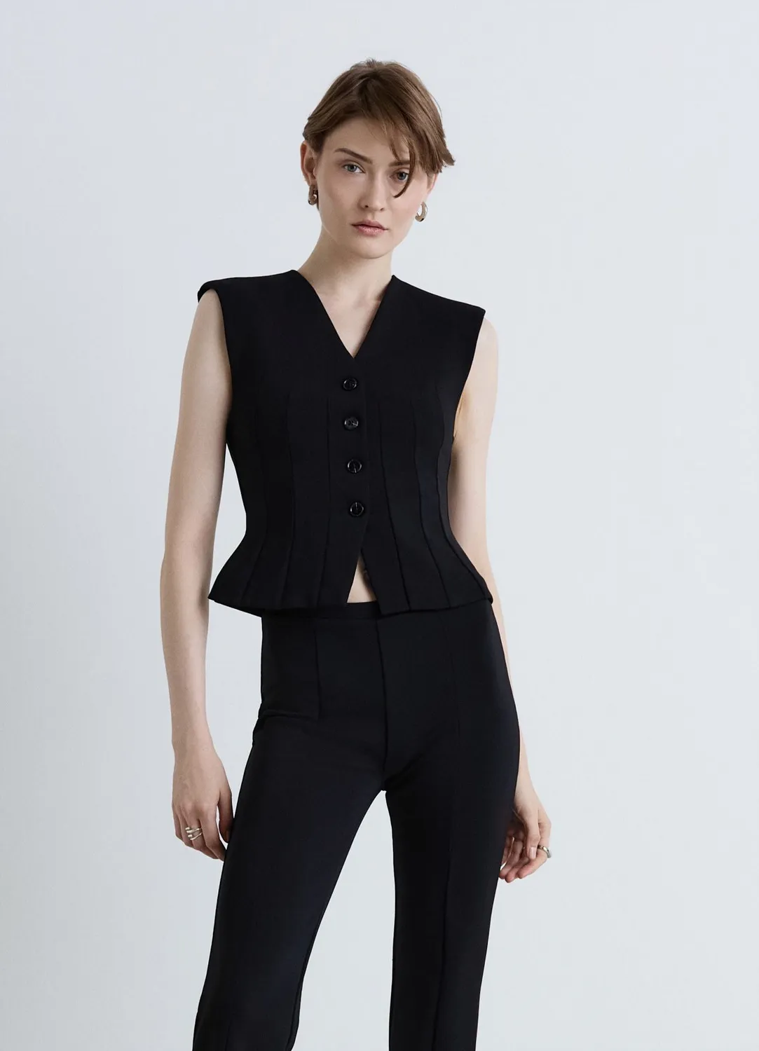 Calliope gilet bustier col V boutonné taille S