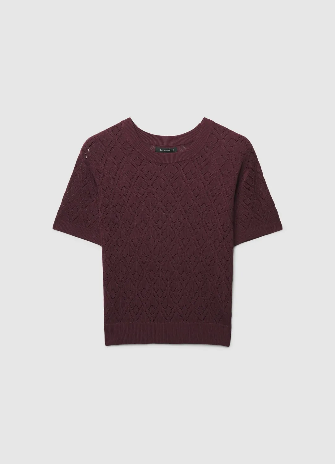 Calliope t-shirt ajouré femme col rond manches courtes