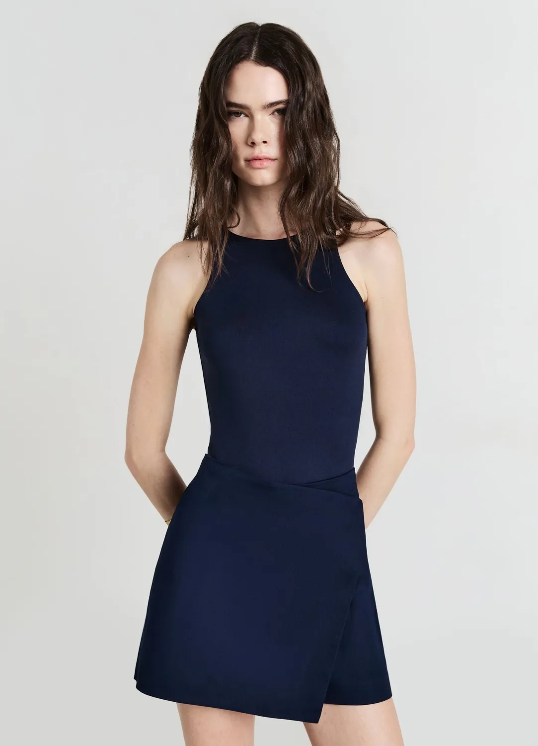 Calliope jupe-short à panneau femme coton uni