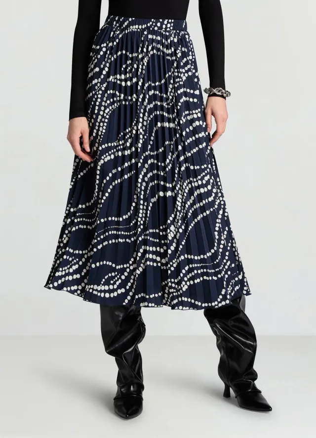 Calliope jupe plissée pois femme midi